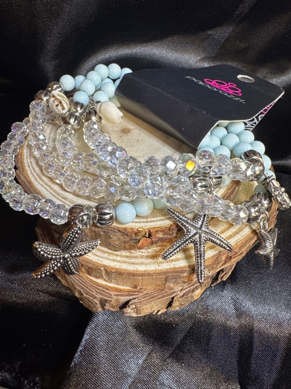 Paparazzi Crystal Coastlight Clear & Light Blue Starfish Bracelet Set